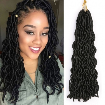 6Pcs/Lot Curly Faux Locs Crochet Hair Wavy Synthetic 