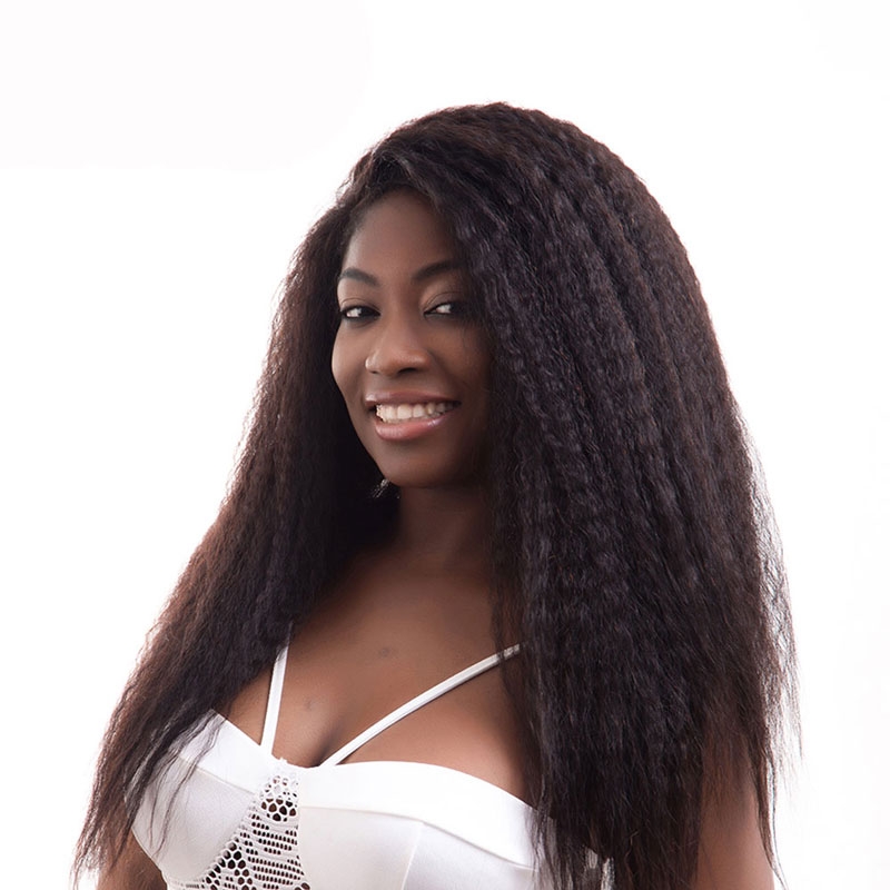 Synthetic Human Hair Extensions Kinky Straight Hair Weave African