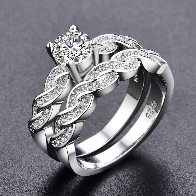 Ring Sets For Women Engagement Women Rings Bijoux Vintage Wedding Ring Sets Bague Accessories White 8