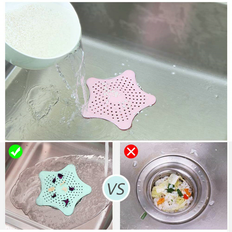 2 Pcs Silicone Kitchen Sink Filter Strainer Bathroom Sink Stopper Drain Hair Colanders Strainer