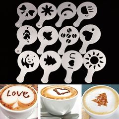 16Pcs/Set Coffee Printing Flower Model Cafe Accessories Coffee Kitchen Dining room appliances white as picture