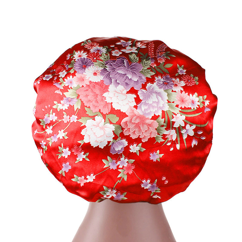 Women Headscarf Hat Sleeping Bonnet Night Sleep Hair Caps Silky Bonnet Satin Adjust Head Cover Hat For Curly Springy Hair Styling Accessories