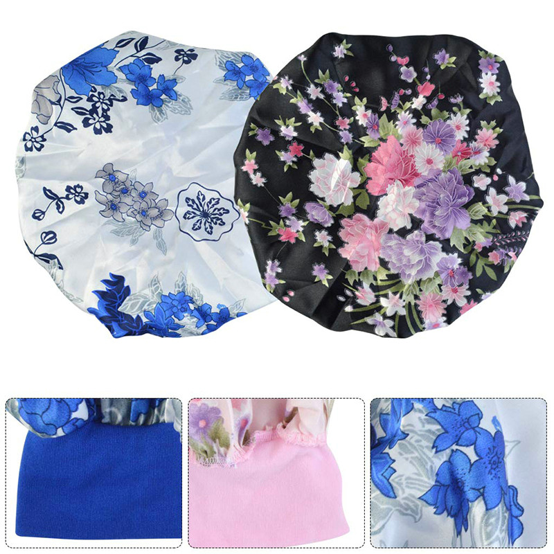 Women Headscarf Hat Sleeping Bonnet Night Sleep Hair Caps Silky Bonnet Satin Adjust Head Cover Hat For Curly Springy Hair Styling Accessories