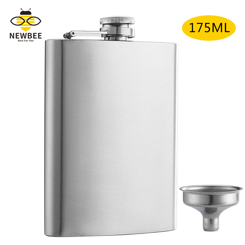 Portable Barware 6oz Stainless Steel Hip Flask Flagon With Funnel  Portable Wine Whisky Pot Bottle