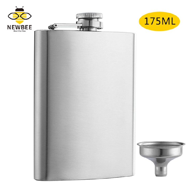 Portable Barware 6oz Stainless Steel Hip Flask Flagon With Funnel  Portable Wine Whisky Pot Bottle