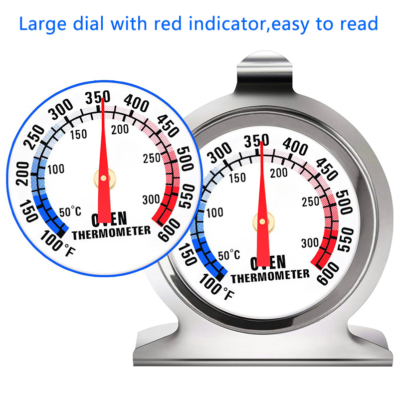 Oven Thermometer Stainless Steel Grill Thermometer Large Dial Kitchen Cooking Tools BBQ Baking
