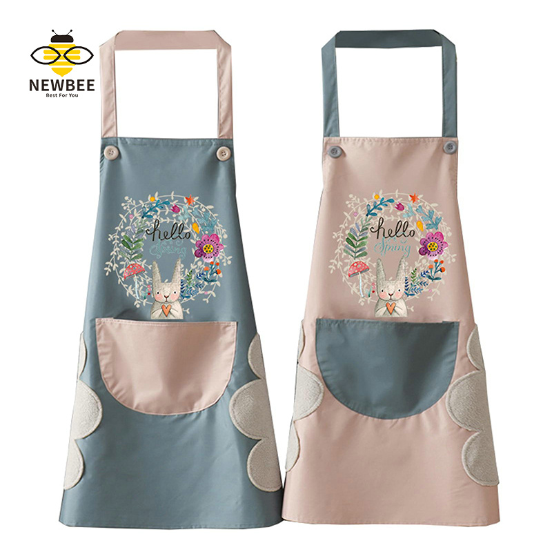 1Pcs Kitchen Apron Wipeable Waterproof Oil-Proof Apron Nail Shop Apron for Women Baking Accessories