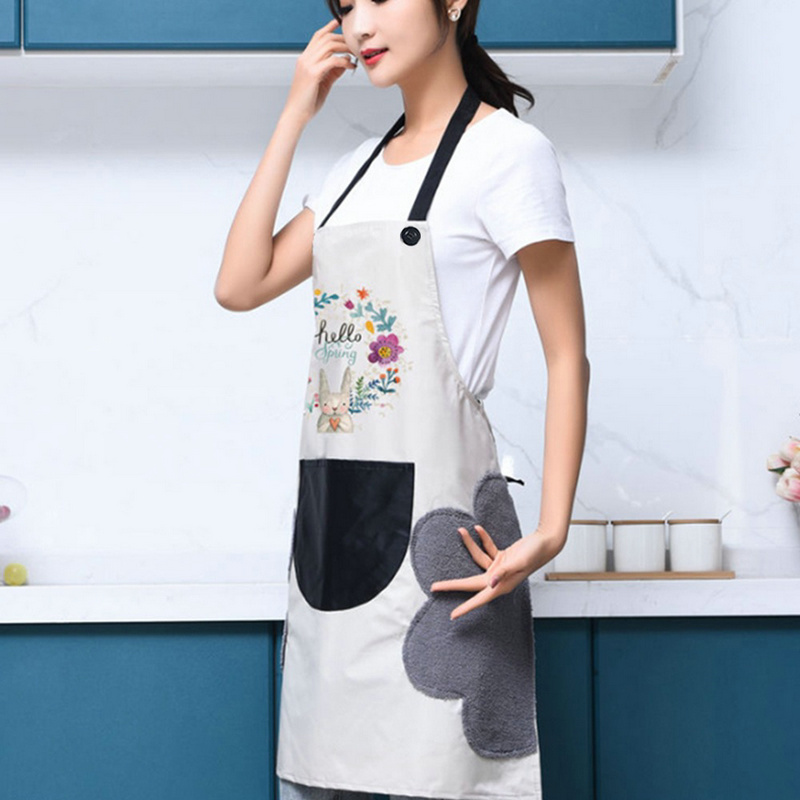 1Pcs Kitchen Apron Wipeable Waterproof Oil-Proof Apron Nail Shop Apron for Women Baking Accessories