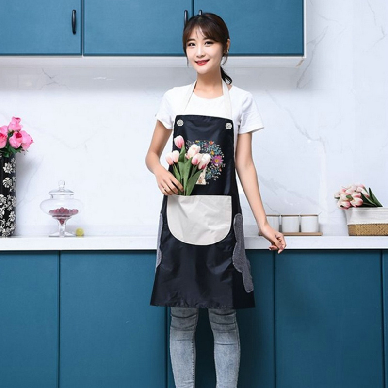 1Pcs Kitchen Apron Wipeable Waterproof Oil-Proof Apron Nail Shop Apron for Women Baking Accessories