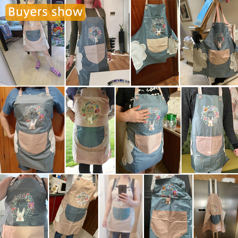 1Pcs Kitchen Apron Wipeable Waterproof Oil-Proof Apron Nail Shop Apron for Women Baking Accessories