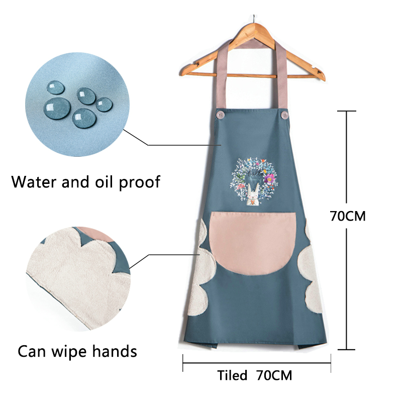 1Pcs Kitchen Apron Wipeable Waterproof Oil-Proof Apron Nail Shop Apron for Women Baking Accessories