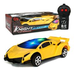 Remote Control Car RC Cars Toy Supercar Christmas Birthday Gifts for kids Boys Girls with Lights L-yellow 17.5x7x3.5cm