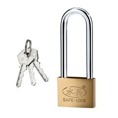 1 Pack Padlock with Key Garden Key Lock 66mm Long Shackle Padlock Outdoor for Sheds Storage Unit Gym Locker Fence Toolbox Hasp Storage Courtyard Lock Gold as picture