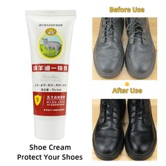 1PC Shoes Polished Cream Shoe Care Leather Cream  Boot Creme Polishes Leather Maintenance Oil Polisher Cleaning Tool for Shoes Refurbished Changing Care Black 75ml 1 PC