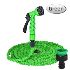 Garden Hose Expandable Flexible Water Hose Plastic Hoses Car Wash Water Gun Garden Sprayer Watering Irrigation Tools Green 125FT-37M Extended