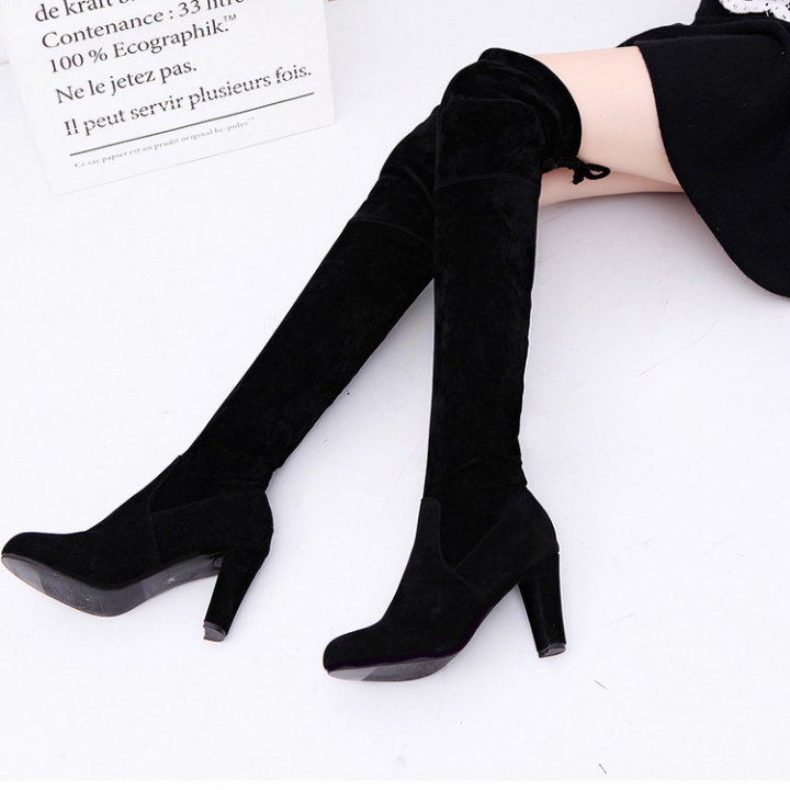 black pointed toe boots low heel