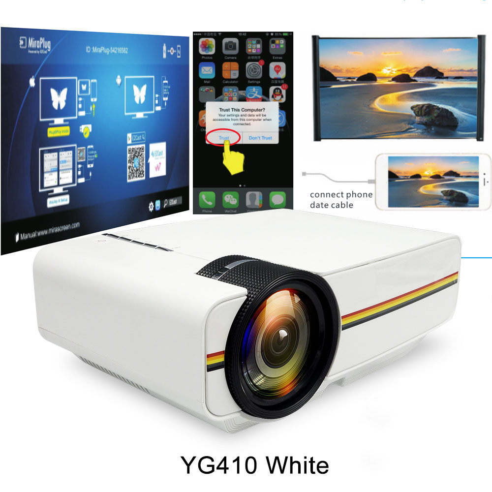 Led Mini Protable Multimedia Projector Wired Sync Display Video For Home Theatre Support 1080P