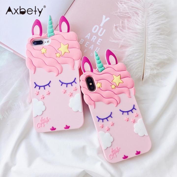 Kawaii 3D Cartoon Unicorn Phone Case