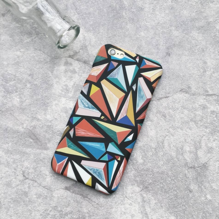 Geometry Splice Phone Case Colorful Abstract Triangle Hard Plastic PC Cover