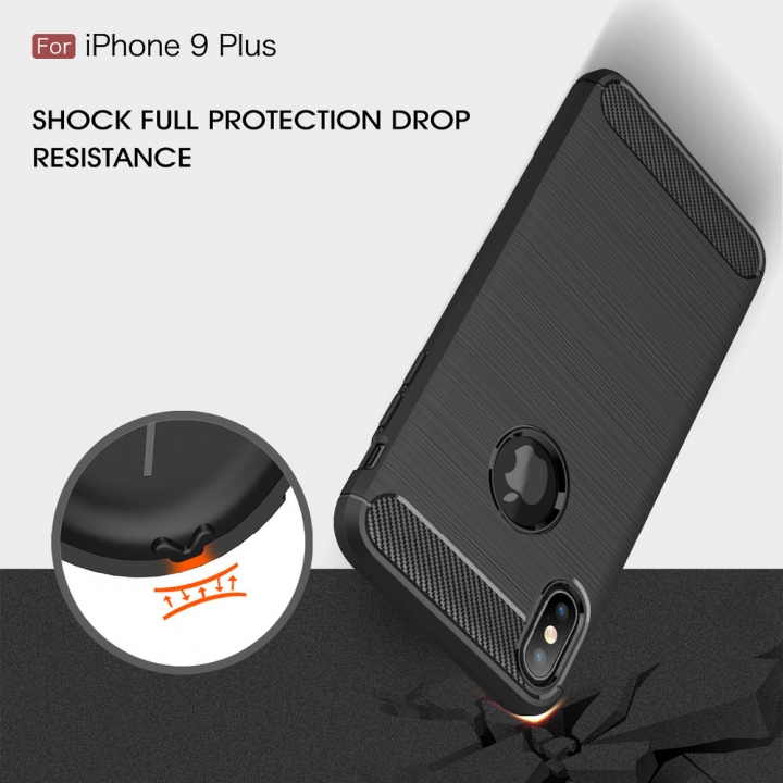 Fashion Carbon Fiber Case For iphone 5S 6s X 7 8 9 Plus Luxury Ultra Slim Soft Gel Shockproof Case