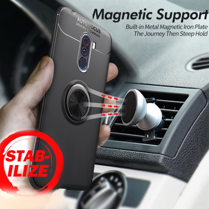 Poco f1 For xiaomi Pocophone f1 case car phone Stand case soft silicon cover For xiaomi