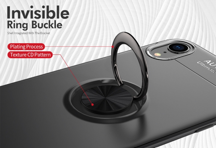 Axbety For iPhone XS MAX/ XR/XS Case car Phone Stand Ring Holder buckle back Case soft silicon cover