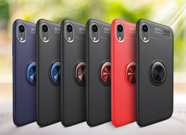 Axbety For iPhone XS MAX/ XR/XS Case car Phone Stand Ring Holder buckle back Case soft silicon cover