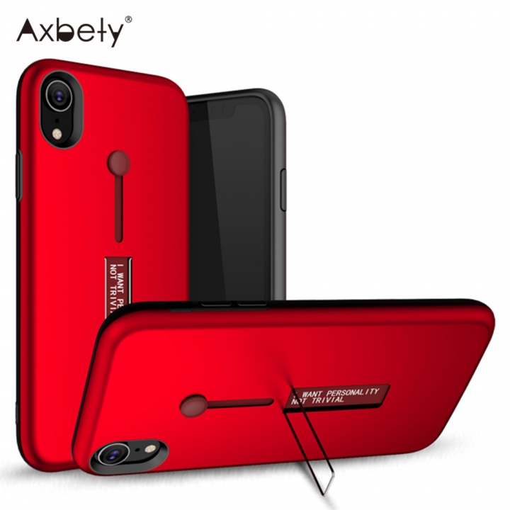 Axbety Fashion Kickstand Case For iPhone X XS Max XR Finger Loop Strap Cover  Armor Shockproof Case