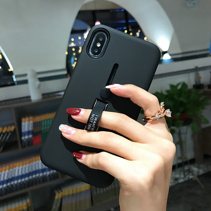 Axbety Fashion Kickstand Case For iPhone X XS Max XR Finger Loop Strap Cover  Armor Shockproof Case