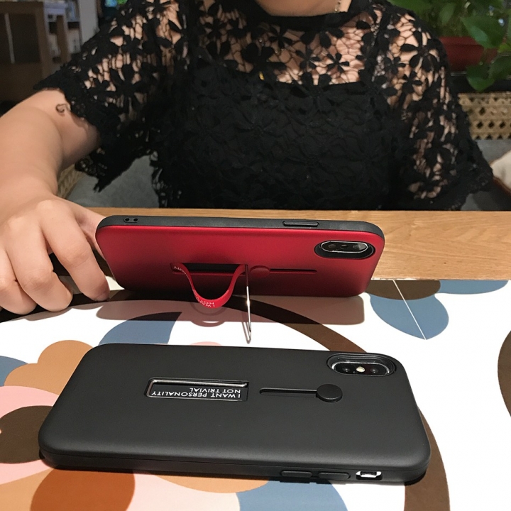 Axbety Fashion Kickstand Case For iPhone X XS Max XR Finger Loop Strap Cover  Armor Shockproof Case