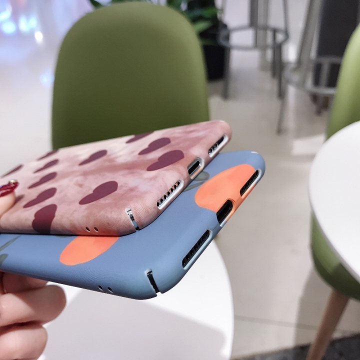 AXBETY For iPhone XS MAX XR Fashion love heart /fruit Pattern Cases High Quality hard PC Cover