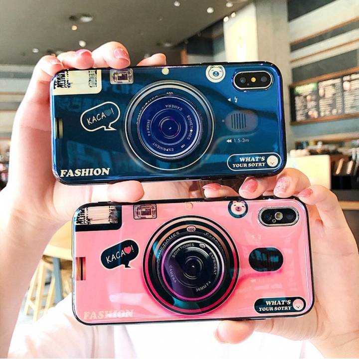 Axbety For iPhone XS Max XR X Case Retro Camera Pattern Phone Cover For iPhone XS Vintage