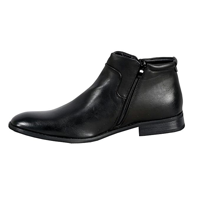 Smart Shoes Kenya Black Men's Official Leather Boots With Rubber sole