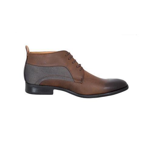 Men Casual Official Formal Business Ankle Boots Normal Fitting Rubber Sole PU Leather Sizes 39-45 Lace Up Boots Generic All Weather Boots Colour Brown Anti Slip Design