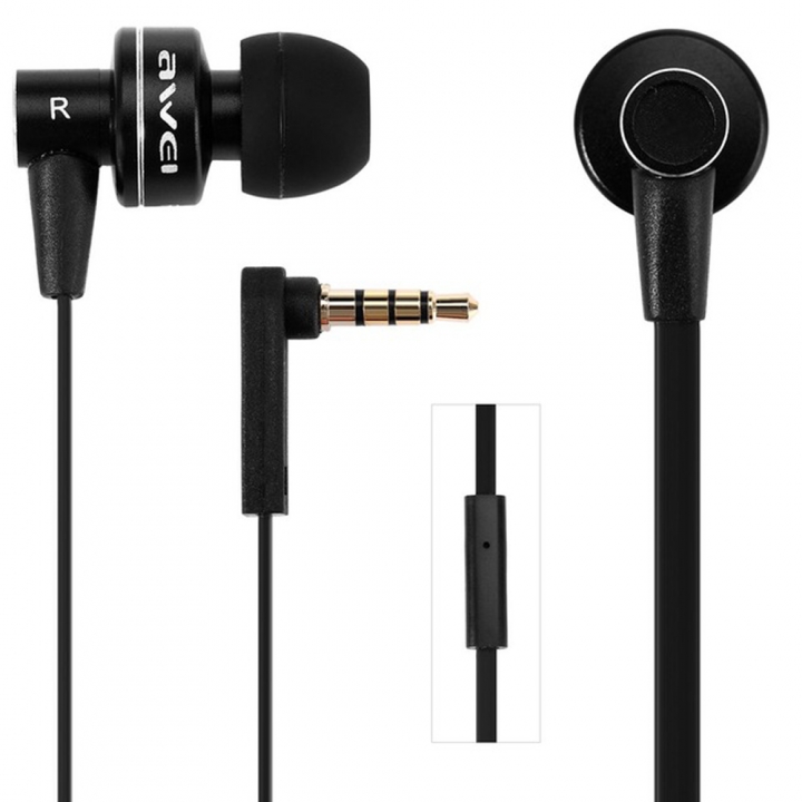 Awei ES900i - In-Ear Earphones [Clear Bass] with Mic -Black