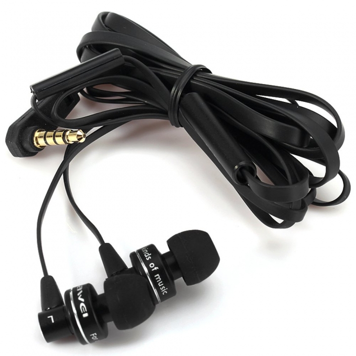Awei ES900i - In-Ear Earphones [Clear Bass] with Mic -Black