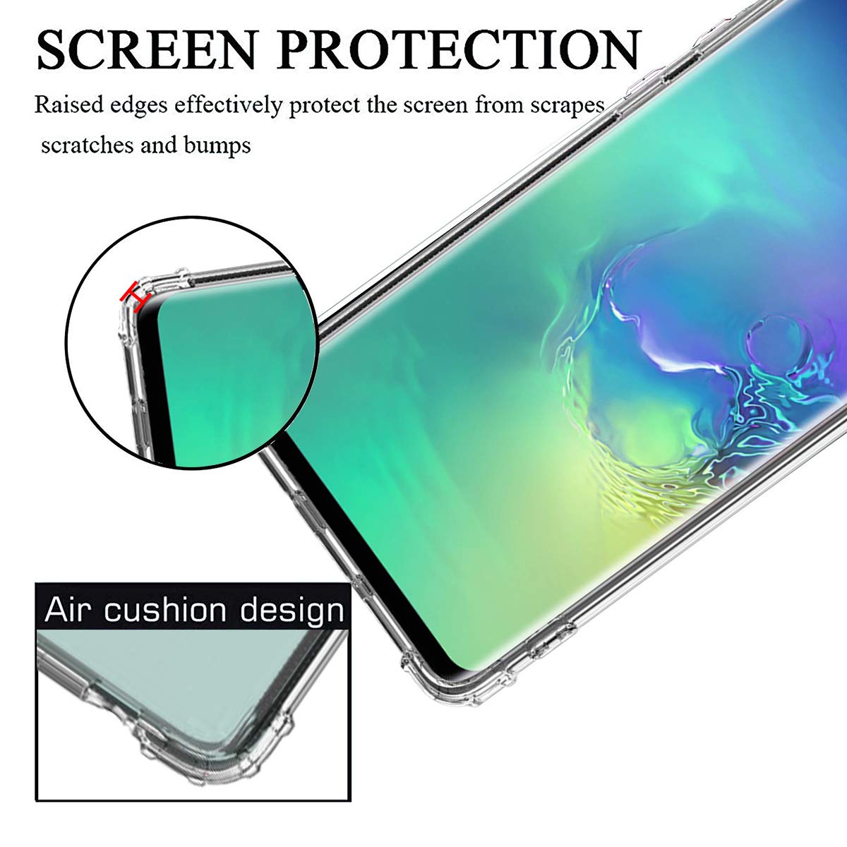 Crystal Clear Transparent ShockProof Case for sAMSUNG S10 Plus