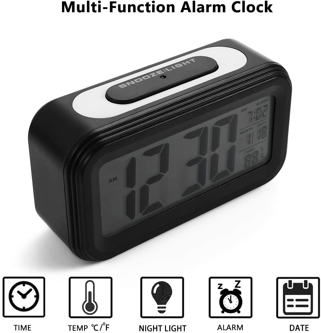 LED Digital Backlit Alarm Clock WithThermometre And Calender