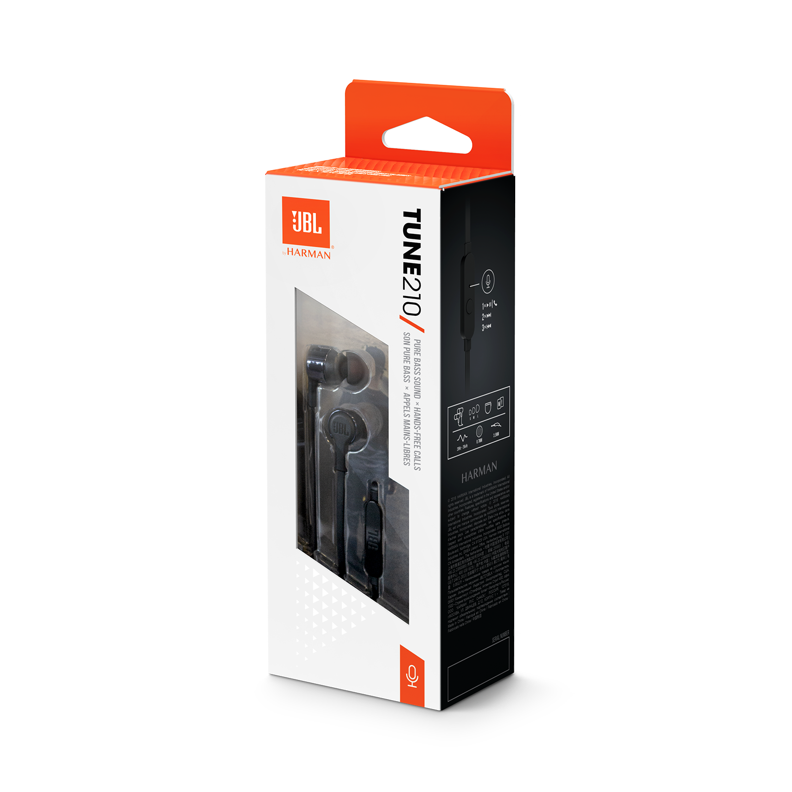 JBL TUNE 290 - In-Ear Headphone with One-Button Remote/Mic - Black