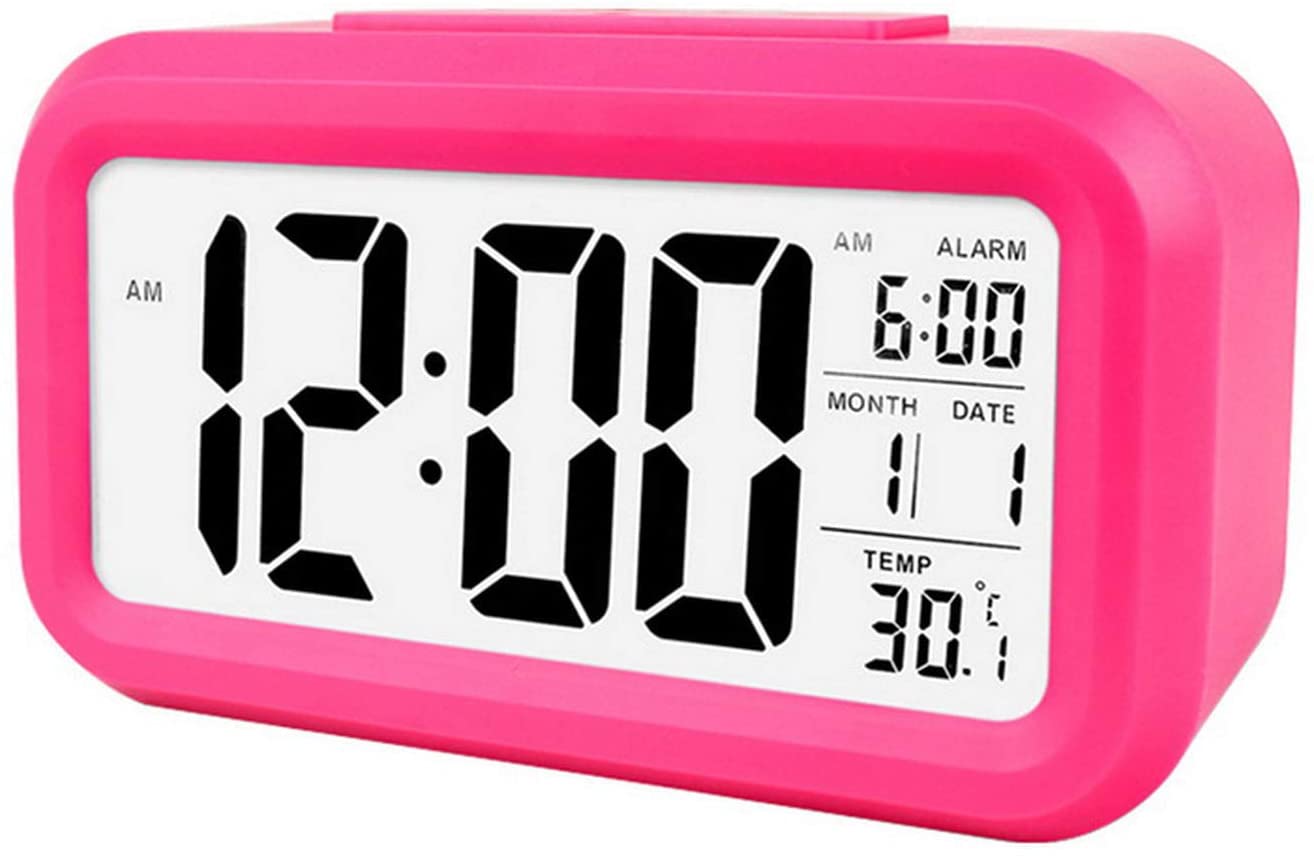 LED Digital Backlit Alarm Clock WithThermometre And Calender White