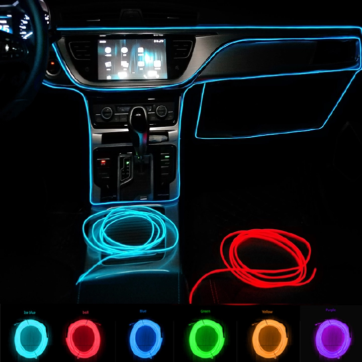 5v USB   Car Interior Decorative Lamps Strips Atmosphere Lamp Cold Light Decorative Dashboard Console Auto LED Ambient Lights 1/2/3/4/5M