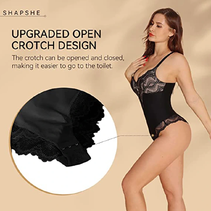 2026 Popular Lace Bodysuit in Europe and America, Inspired V-neck, Sexy Strap One Piece Bodysuit, Sexy Open Button One Piece Bodysuit