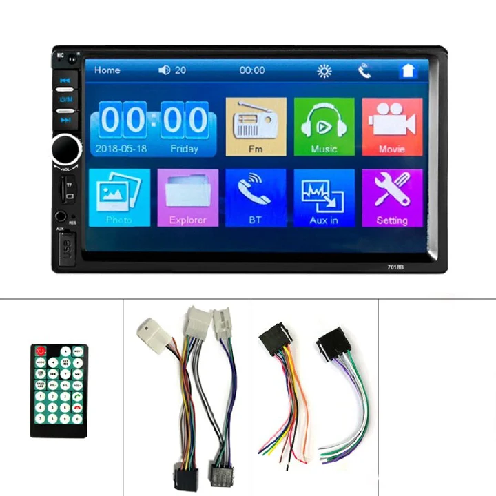 7-inch high-definition Bluetooth car MP5 player, mobile interconnection, Bluetooth hands-free reverse camera 7018B，1080P playback