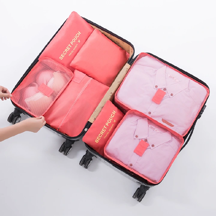 7pcs/set Travel Mesh Bag In Suitcase Luggage Organizer Packing Organiser for Clothing Finishing Men and Women Luggage Travel Bag