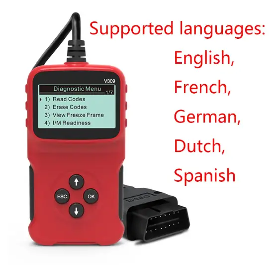 Multi-Language V309 Code Reader Read/Clear Fault Code I/M DTC OBD2 OBDII / EOBD USB OBD 2 OBD2 Car Diagnostic Scanner Auto Tool