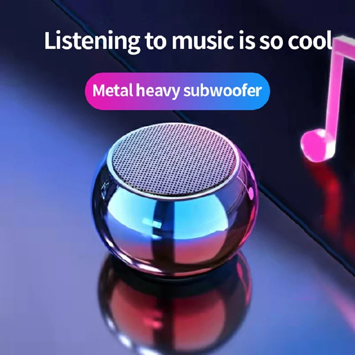 Flash Wireless Bluetooth Speaker Portable Small Steel Gun Metal Heavy Subwoofer Outdoor Mini Bluetooth Small Speaker hot selling M3 colorful wireless 3d mini electroplating round steel cannon radio