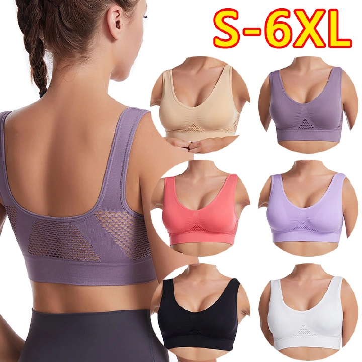 Hollow mesh sports bra for women's shock resistant vest, running yoga, fitness bra, and beautiful back gathering