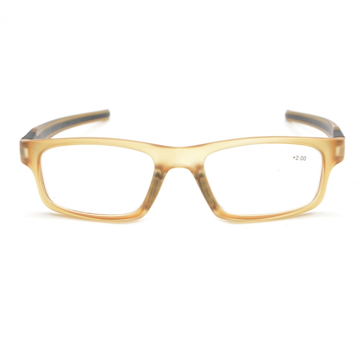 Yellow Fashion Sport's Style Reading Glasses Silicone Temple Reader +1.00~+4.00