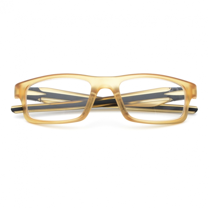 Yellow Fashion Sport's Style Reading Glasses Silicone Temple Reader +1.00~+4.00