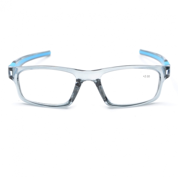 Blue Fashion Sport's Style Reading Glasses Silicone Temple Reader +1.00~+4.00